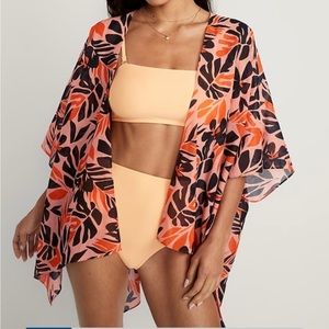 Old Navy orange palm cover up